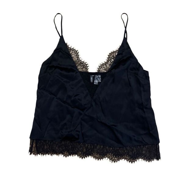 CAMI NYC Women's Black Lace Trim 100% Silk Camisole Size Small - Picture 3 of 6